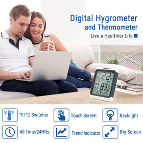 TempPro TP55 touch buttons enabling easy one-handed operation.