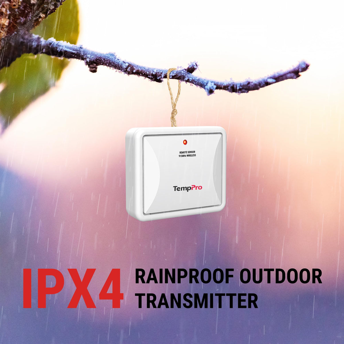 TempPro TX-2B outdoor sensor battery compartment with included batteries