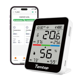 Temtop T1 front view humidity meter for compact room monitoring