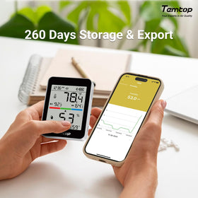 Temtop T1 temperature and humidity readings shown together