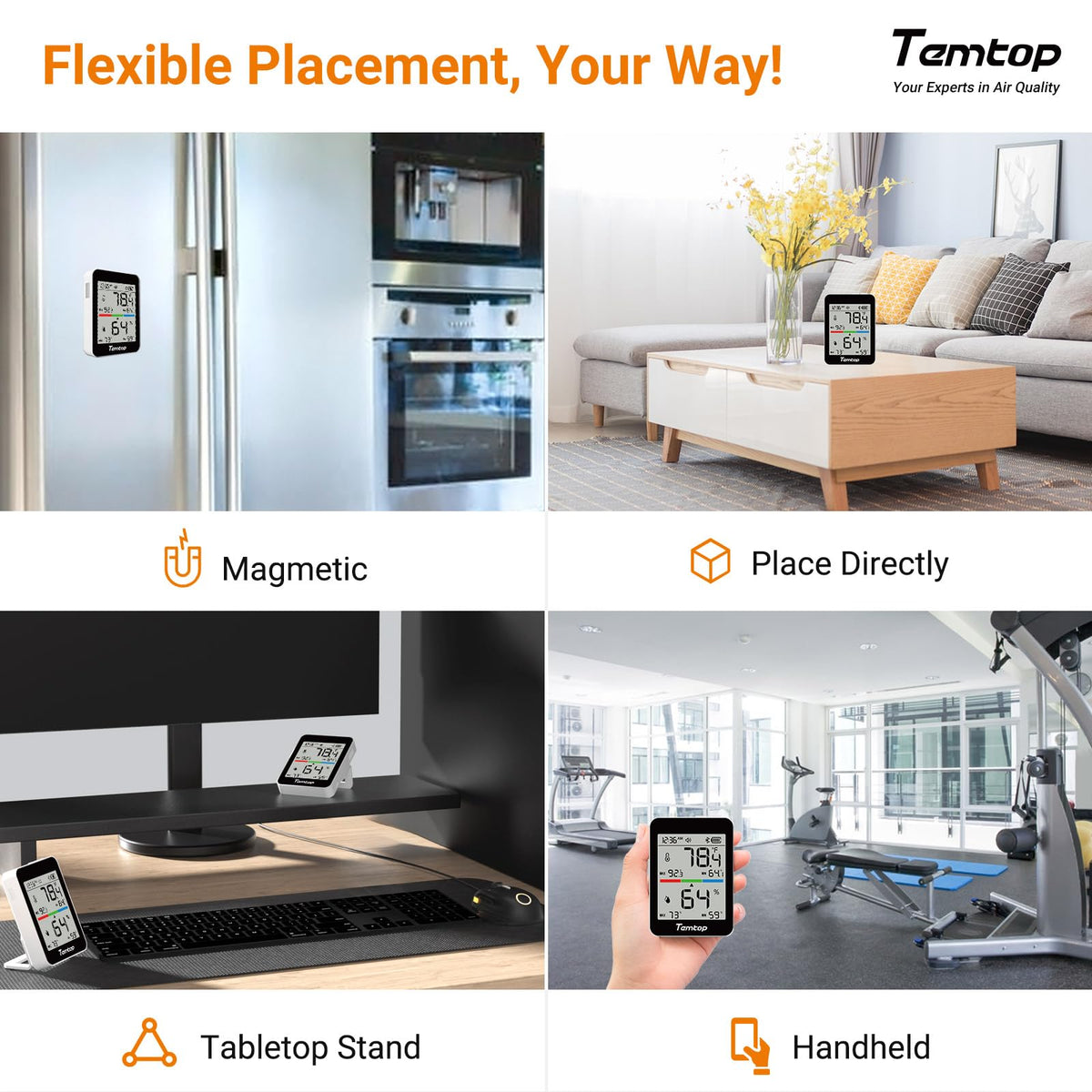 Temtop T1 wall or desk mounting for flexible setup