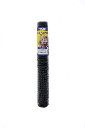 Tenax multi-purpose net full view: durable black garden fence for outdoor use