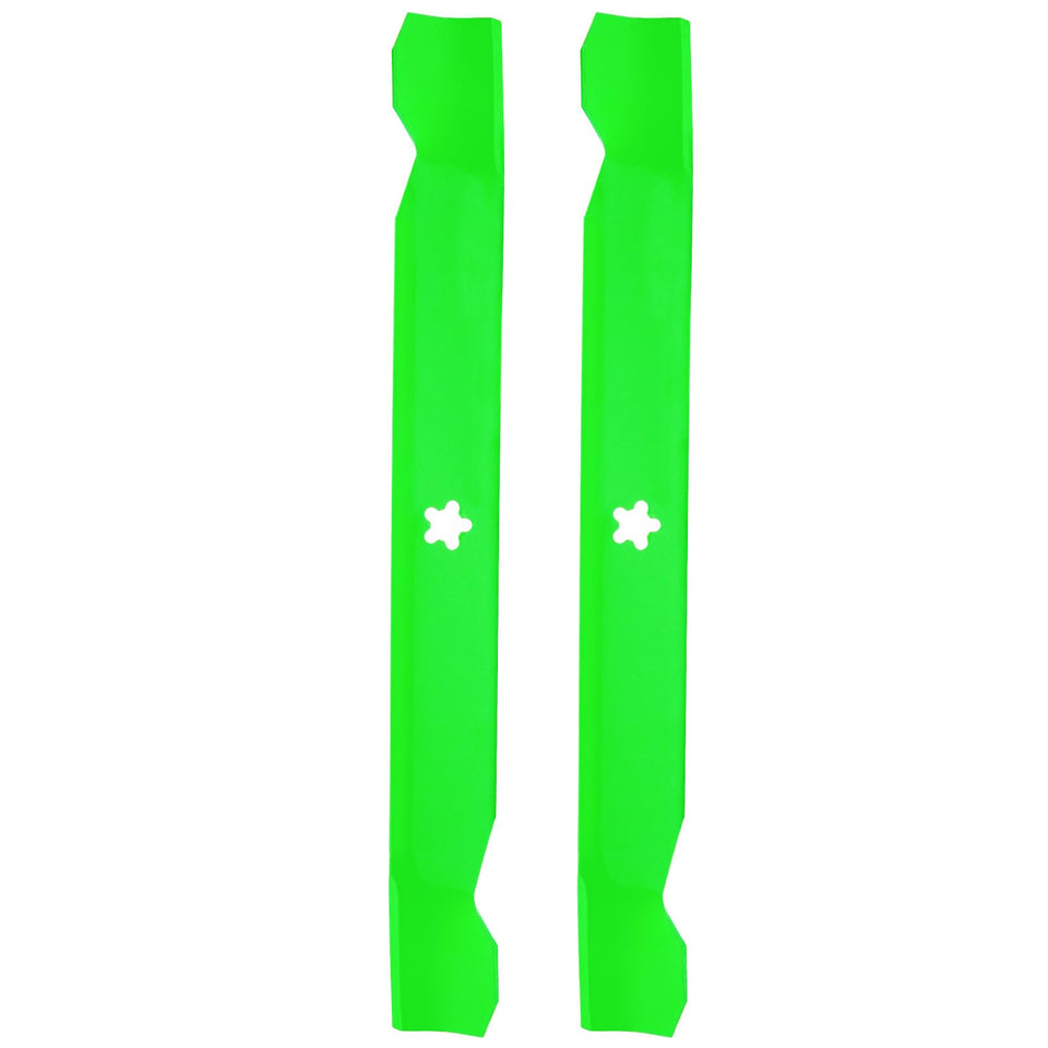 TENGMUJX 42in deck blade closeup for precise fit with compatible mowers.