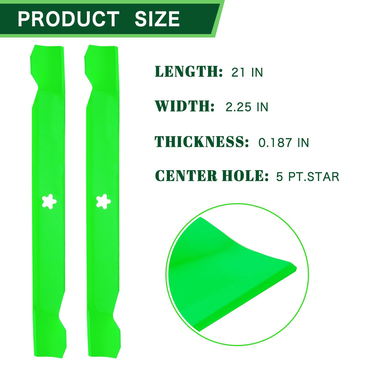 TENGMUJX 42in blade side view highlighting durable design for steady cuts.
