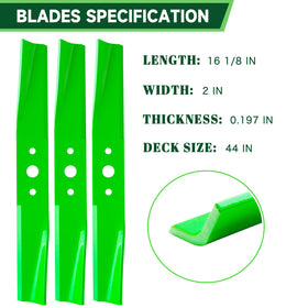 TENGMUJX 44-inch deck blade pack ready for replacement