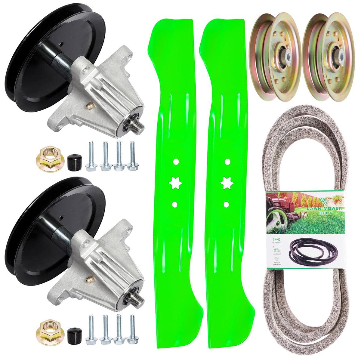 TENGMUJX 46-inch deck rebuild kit spindles for smooth cutting and longer mower life.