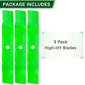 Lift measurement of 1-3/16 inch on the TENGMUJX blade enhances deck performance.