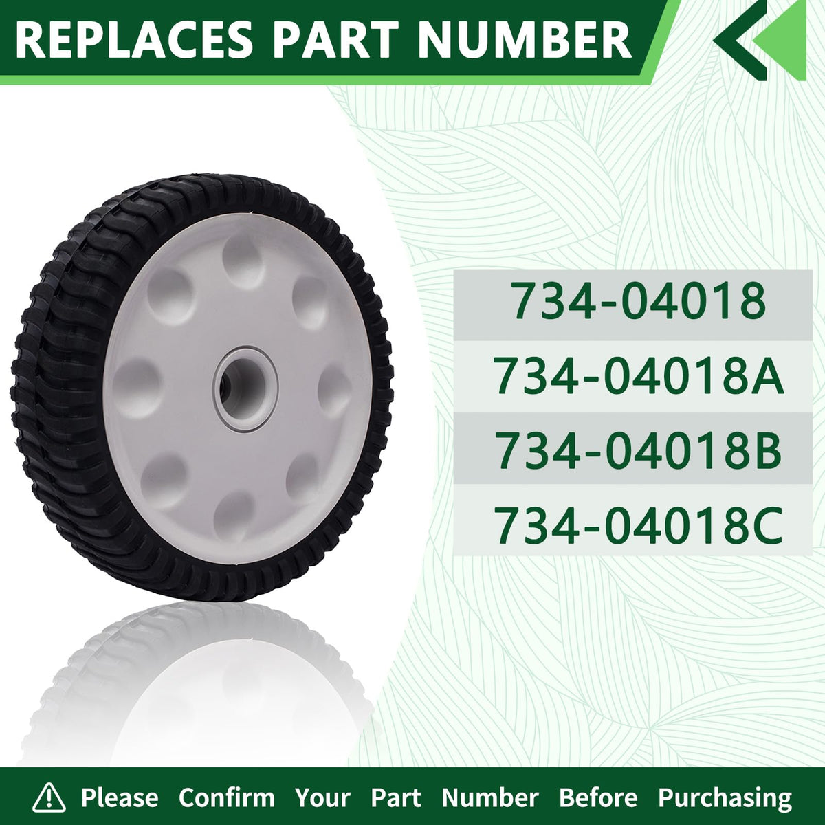 TENGMUJX 8-inch front drive wheel for TB200 improves stability and mowing comfort.