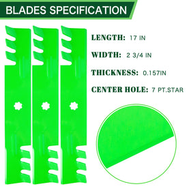 TENGMUJX blade fits John Deere 145–155C for versatile lawn care.