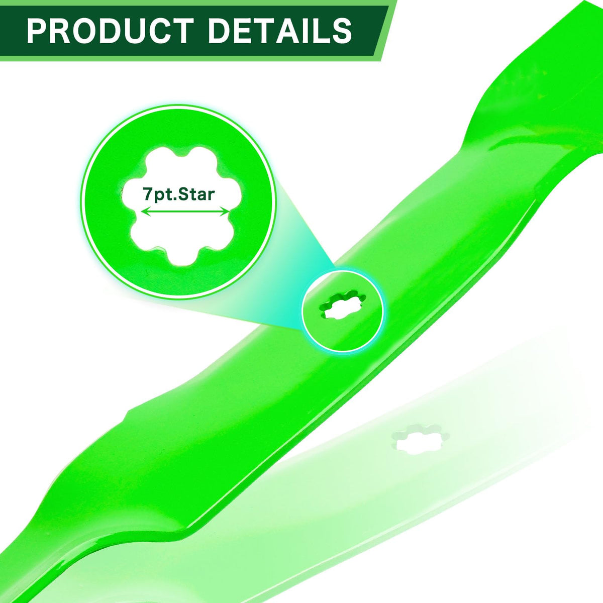 Center hole features a 7-point star on the TENGMUJX blade for secure mounting.