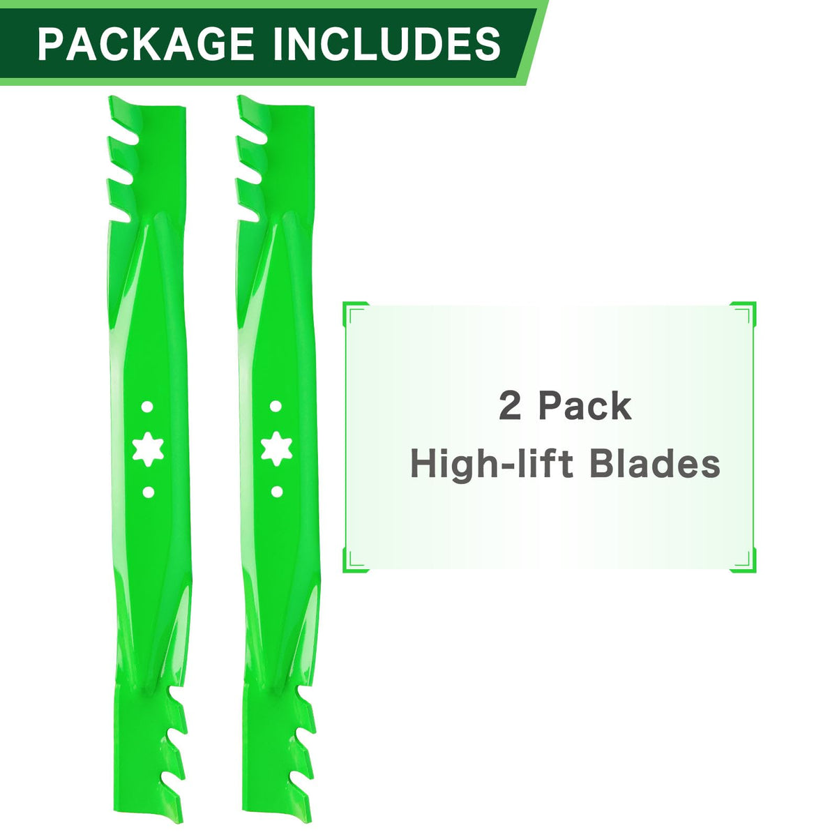 TENGMUJX high-strength steel blades withstand mowing and debris.