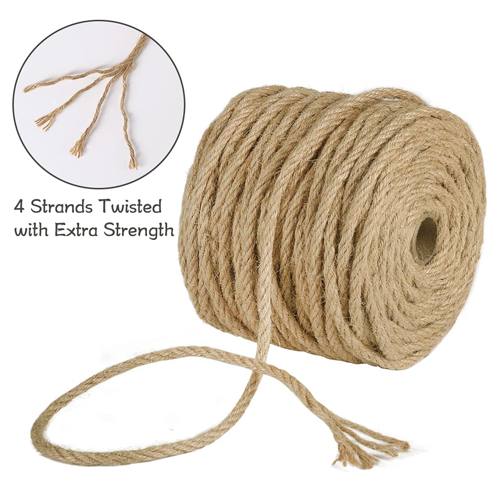 Tenn Well 164 ft jute rope laid out to show length for gardening.