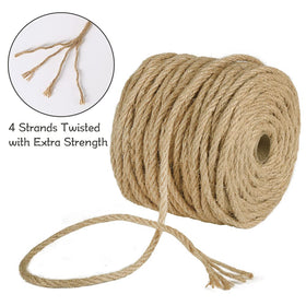 Tenn Well 164 ft jute rope laid out to show length for gardening.