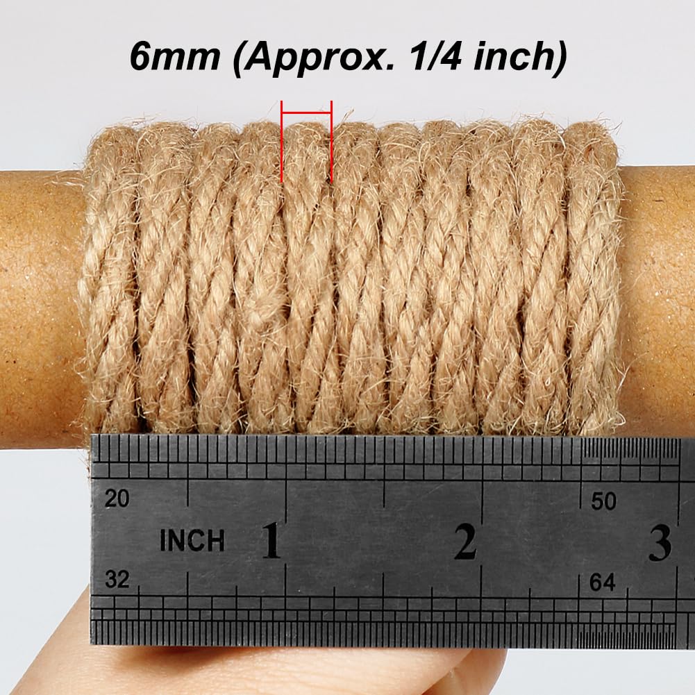 Tenn Well jute rope used in a craft project for decorative weaving.