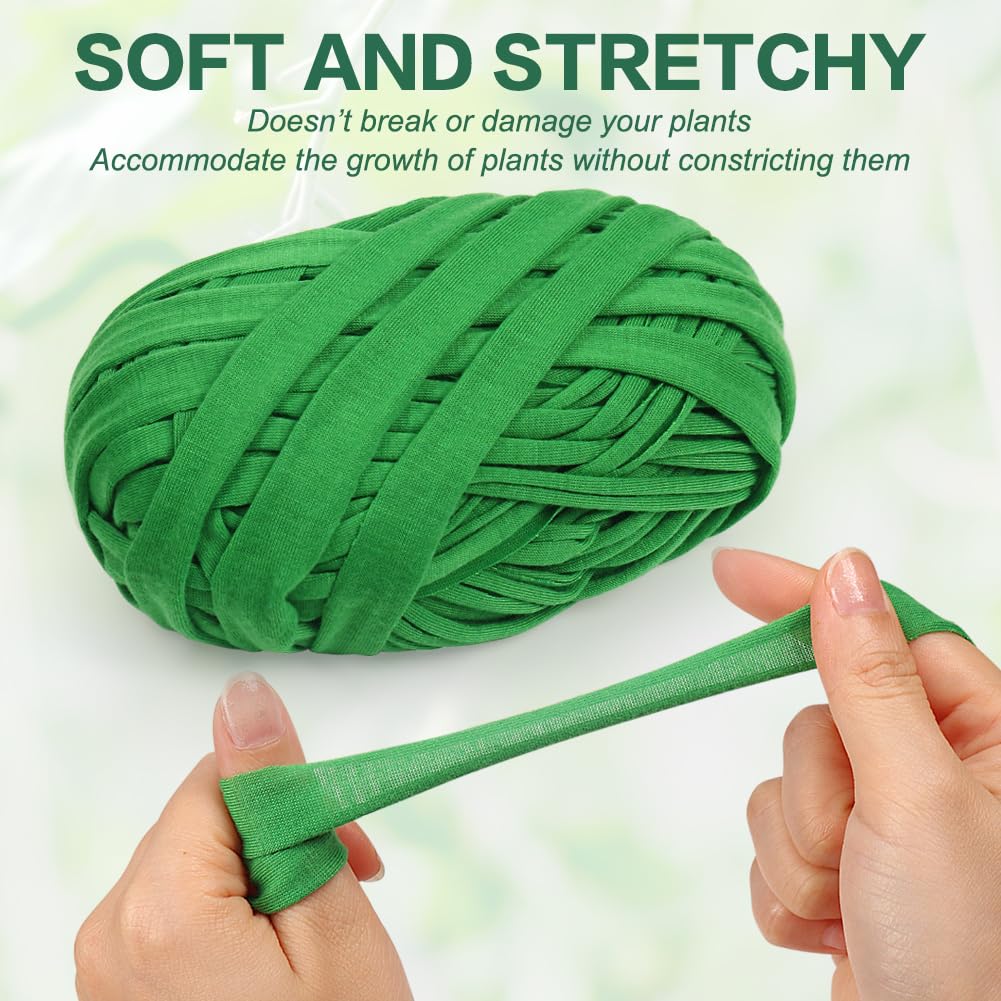 Tenn Well green plant ties stretch softly to support climbing plants.