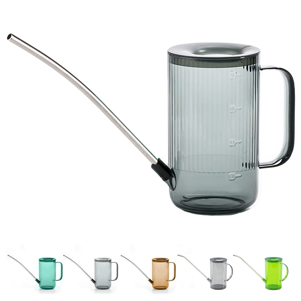 Tennedriv Green grey watering can on window sill supports quick plant care.