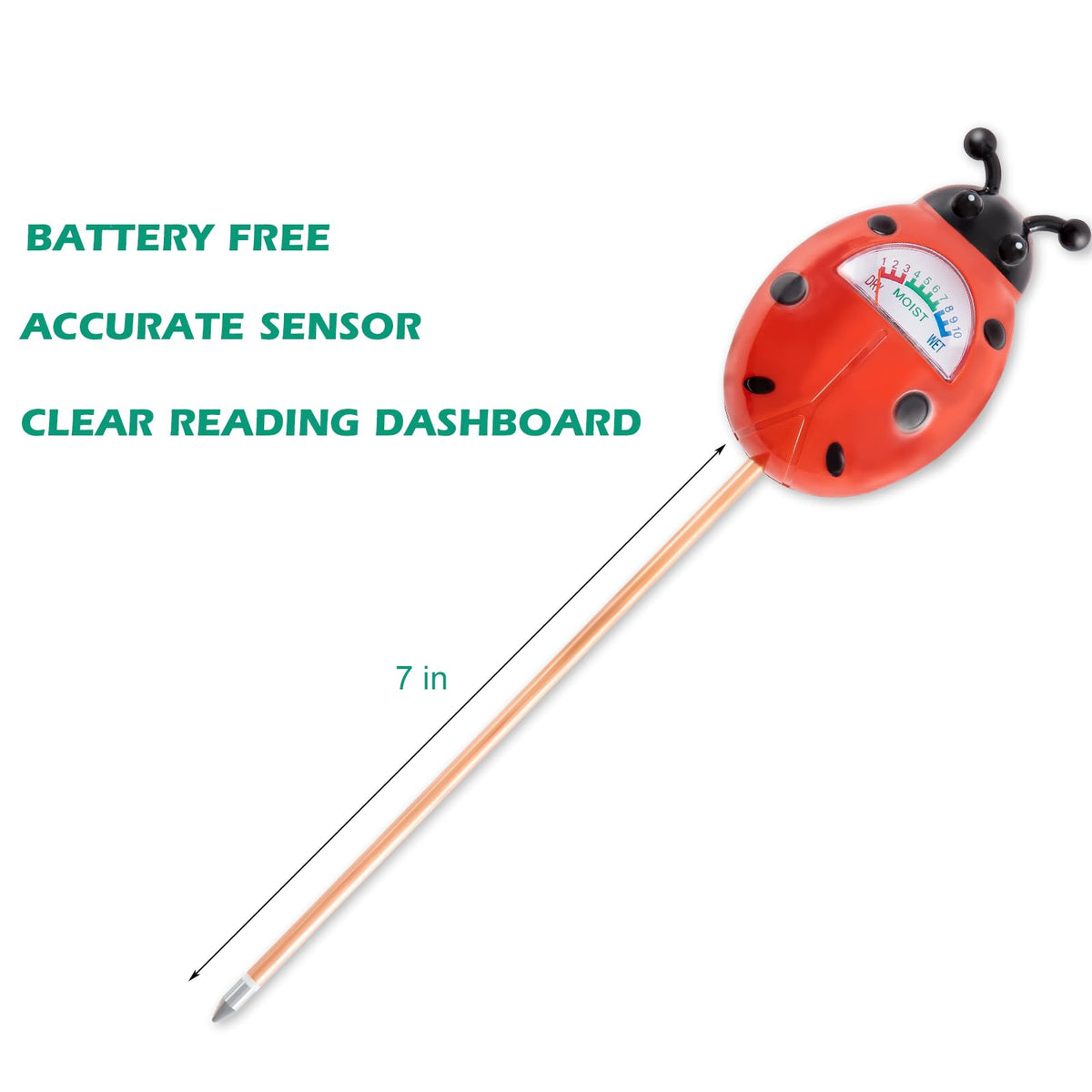 Tennedriv Green meter indicates plant hydration needs for indoor and outdoor use.