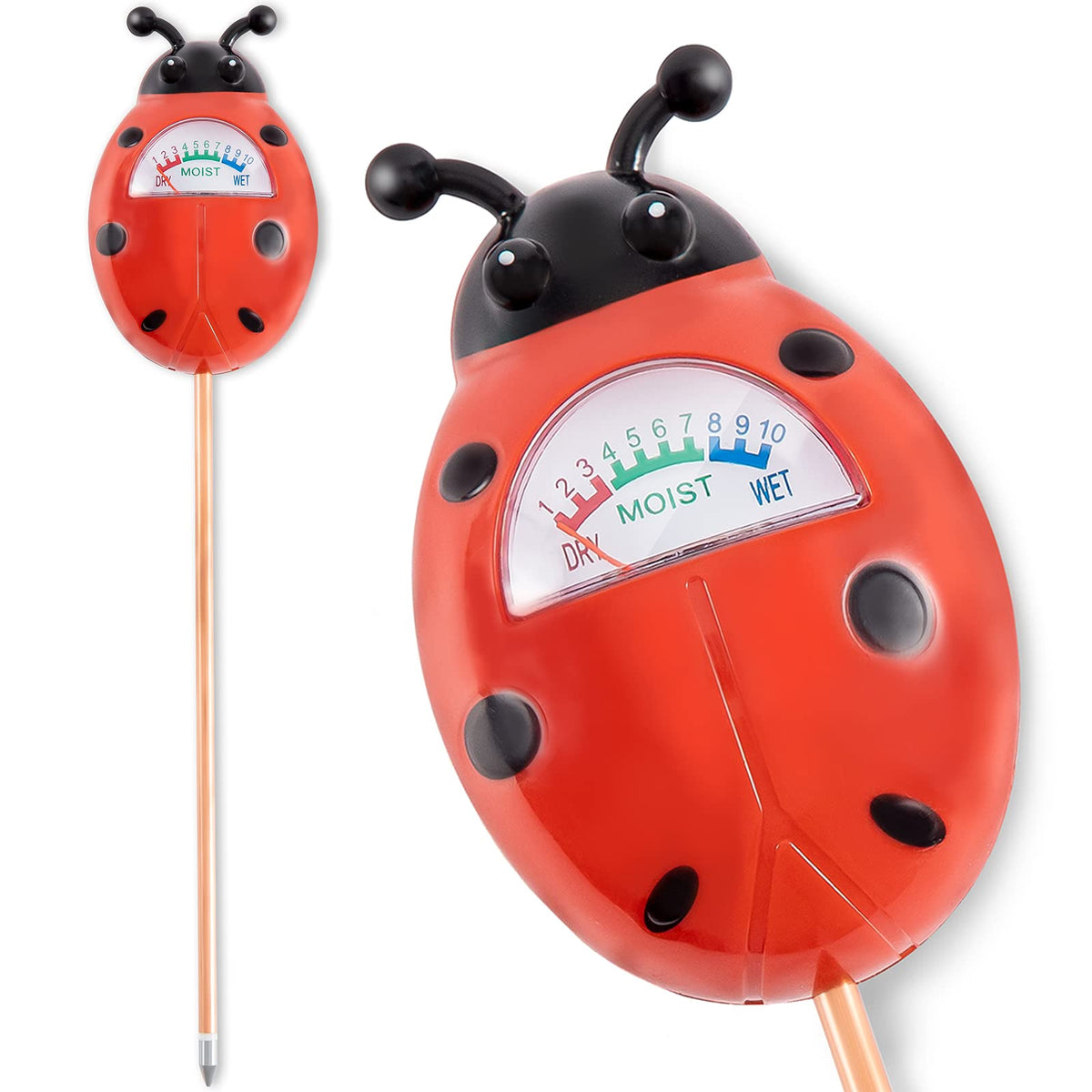 Tennedriv Green soil moisture meter in a plant pot guides indoor watering.