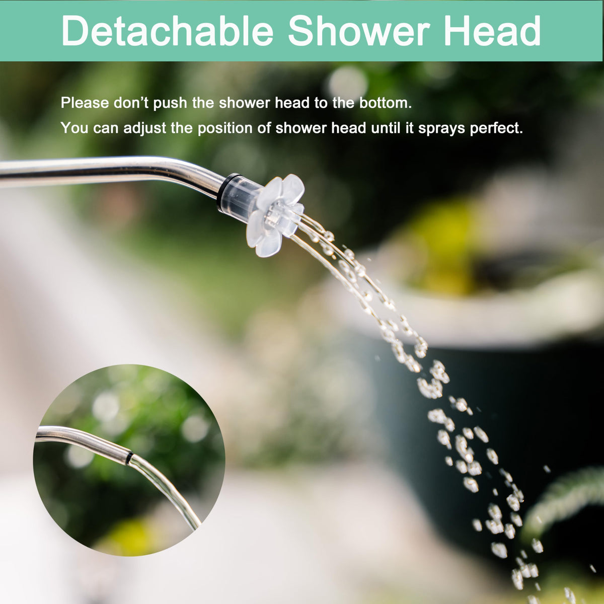 Tennedriv Green see-through sage-green body shows water level for precise watering.