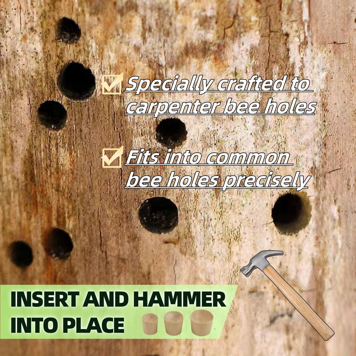 Tensland medium wood plug fits mid-size holes for solid fill