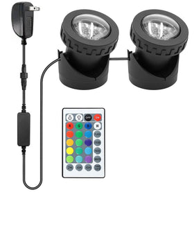 TENSUL colored pond lights illuminate water with vibrant RGB undersea lighting.