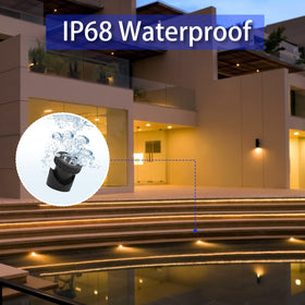 TENSUL three-light pond set creates layered illumination.