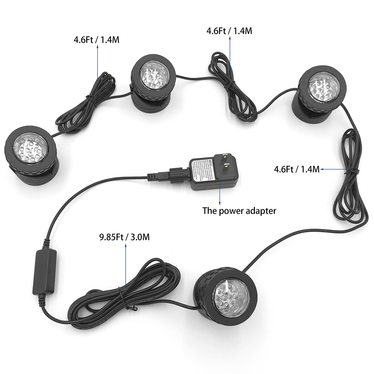 TENSUL weighted submersible light stays submerged for stable illumination.