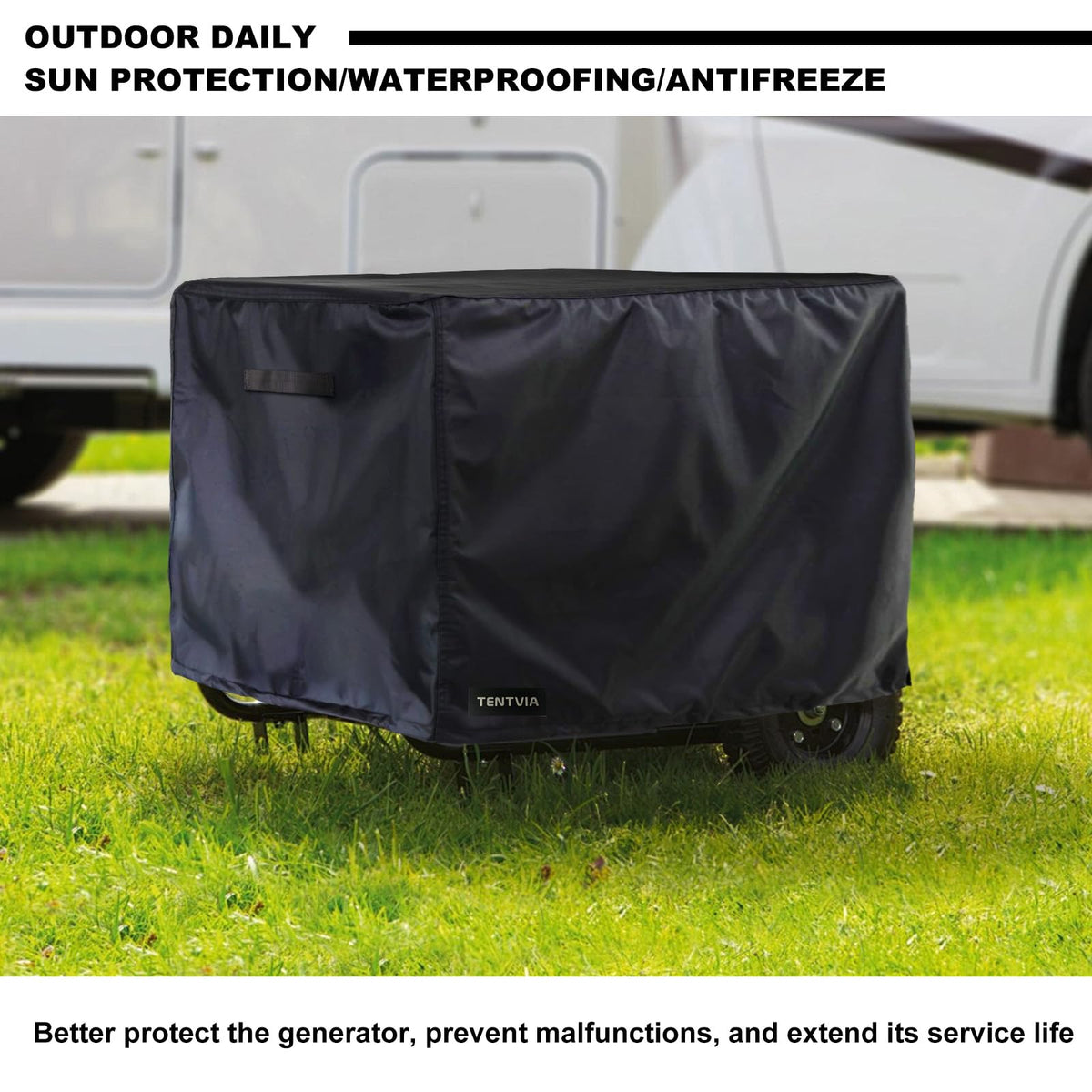 TENTVIA cover shown for versatile indoor and outdoor storage.