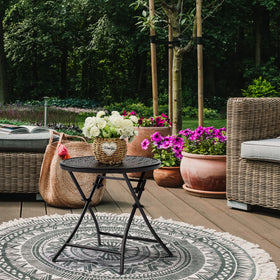 TeoKJ elegant black finish complements both indoor and outdoor spaces.