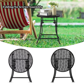 TeoKJ sunflowers design adds porch charm to metal table.