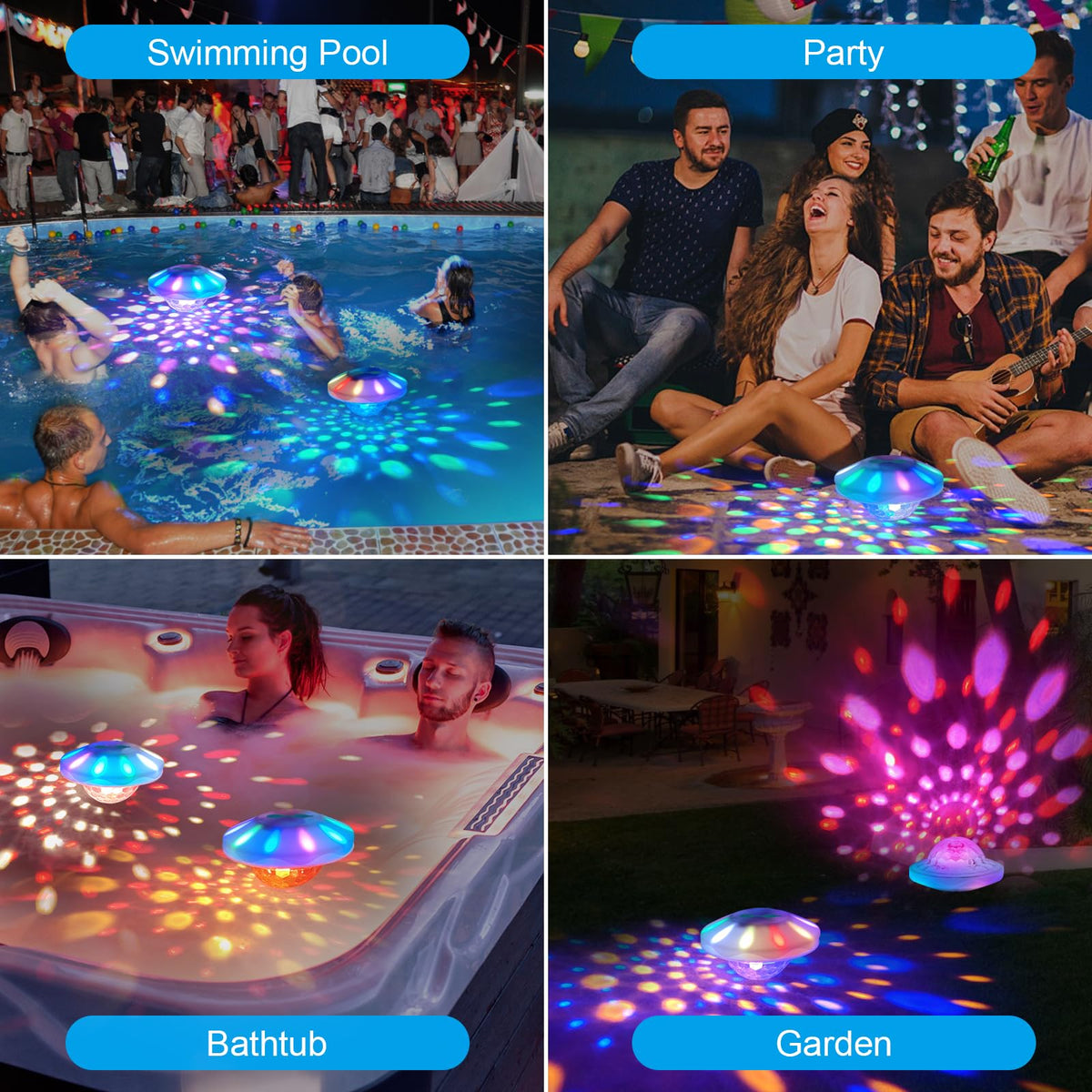 TEPENAR garden and pond ambiance lights illuminate paths and water features.
