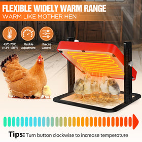 Tepsmigo heater adjustable height and angle for growing chicks