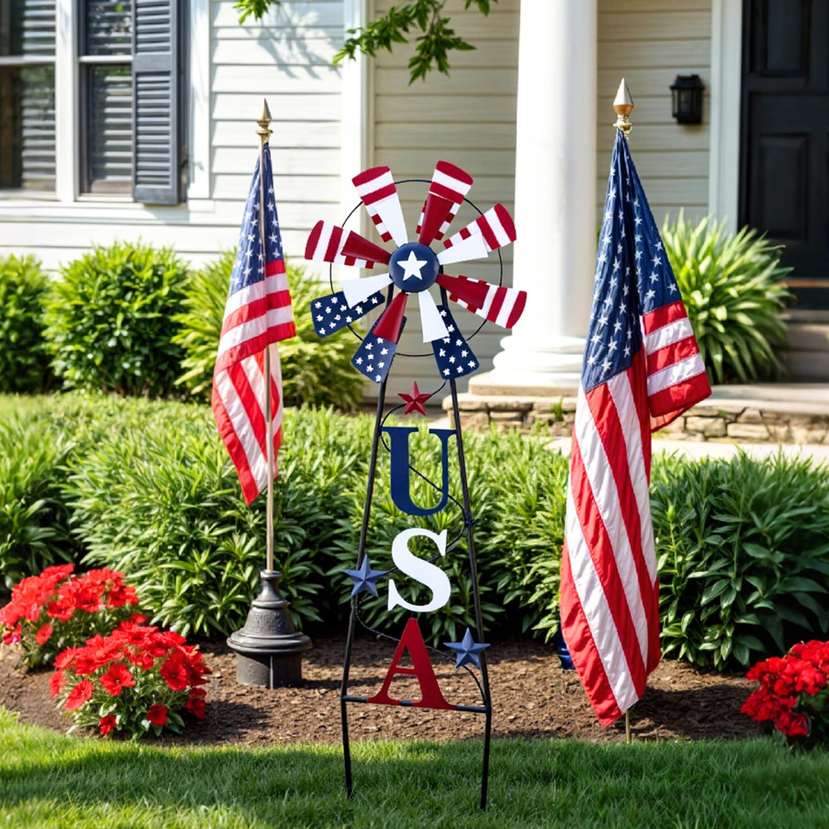 TERESA'S COLLECTIONS 26-inch wind spinner, quick setup for instant curb appeal.