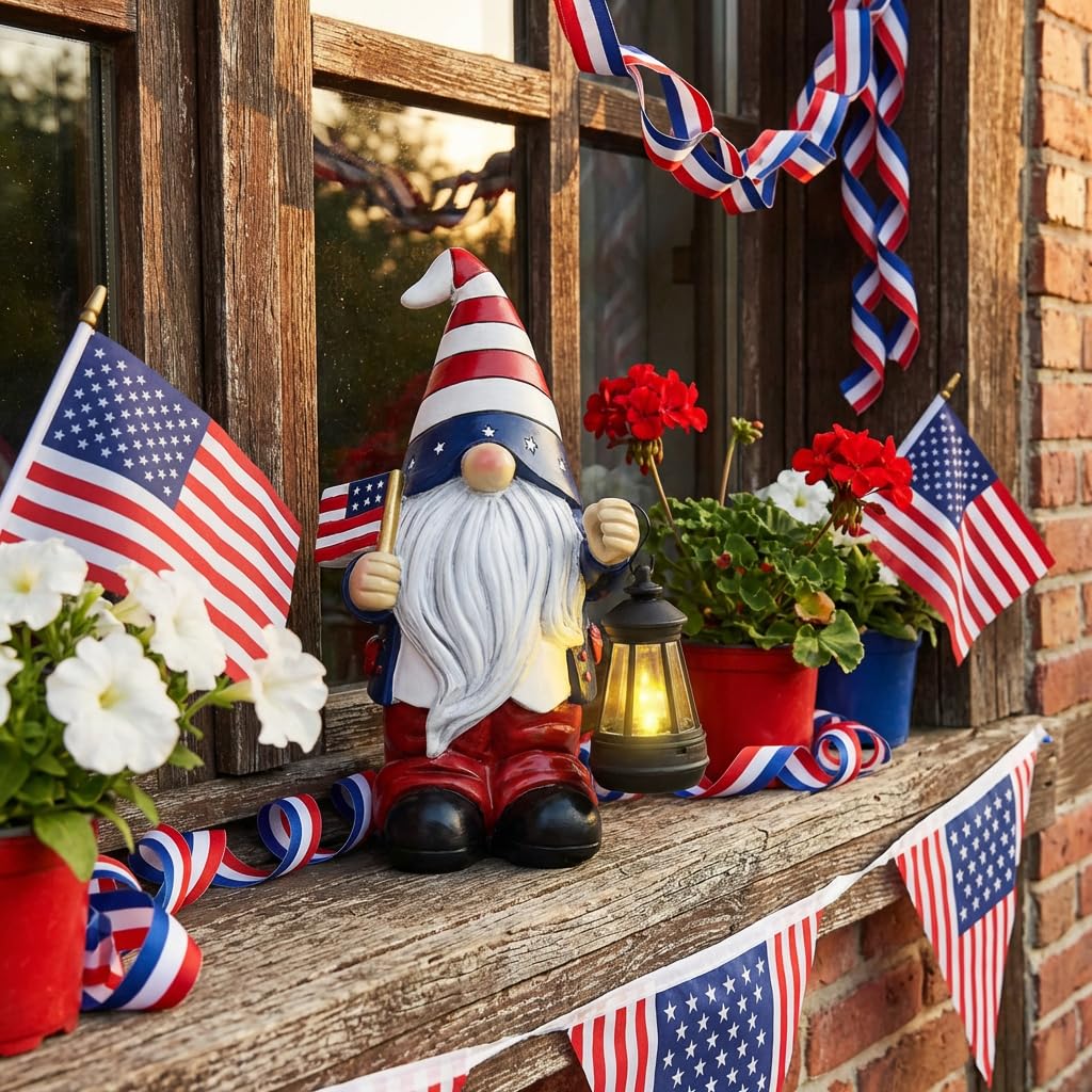 Tabletop display gnome for 4th of July centerpiece
