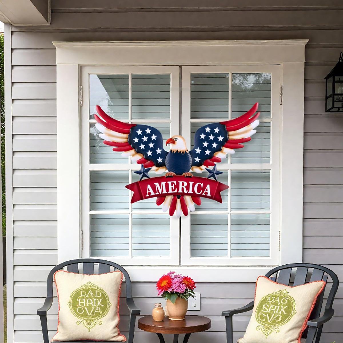 TERESA'S COLLECTIONS americana garden sign eagle elevates curb appeal