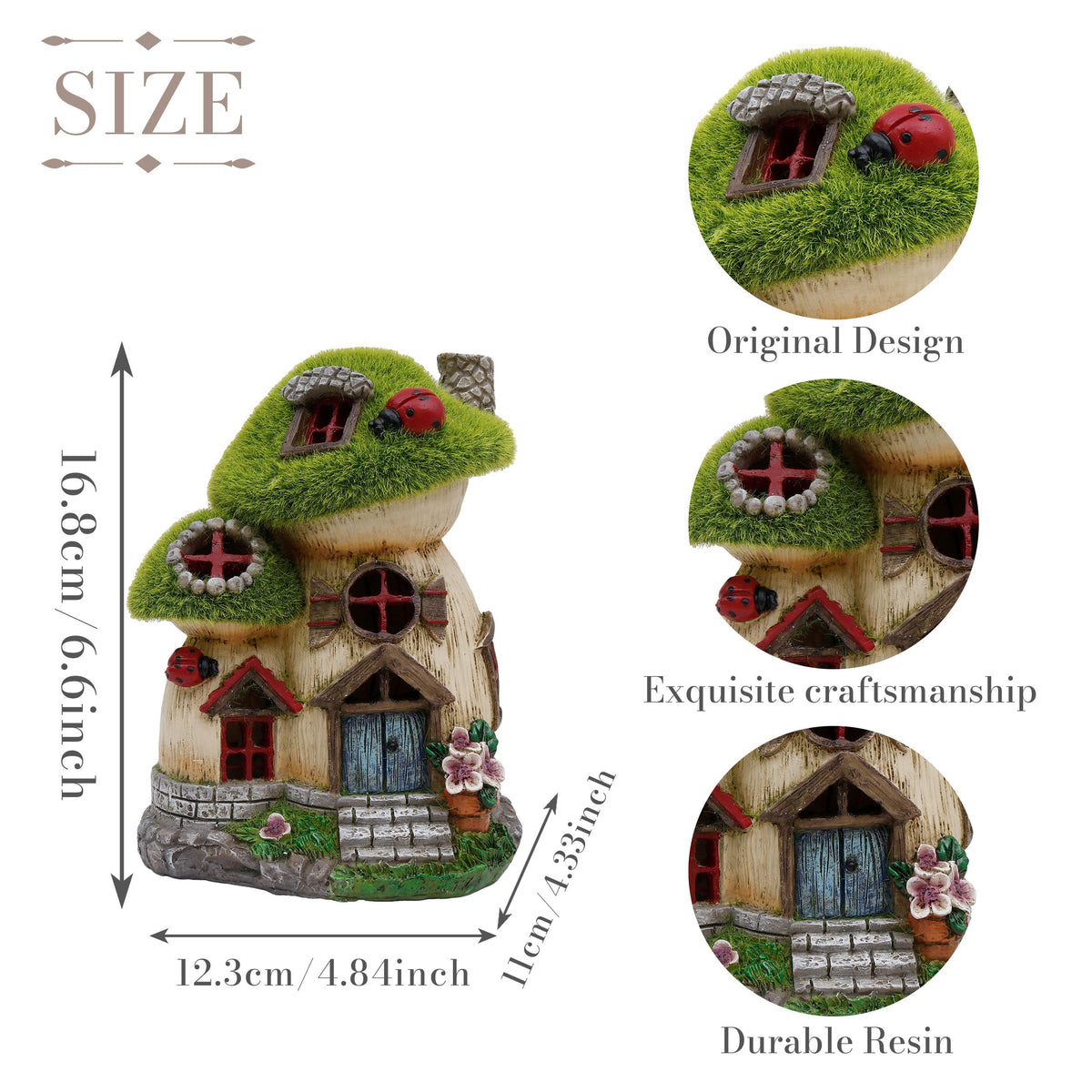 TERESA'S COLLECTIONS Fairy house artwork shows waterproof, fade-resistant finish.