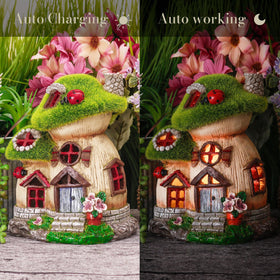 TERESA'S COLLECTIONS Garden statue on patio invites warm outdoor decor.