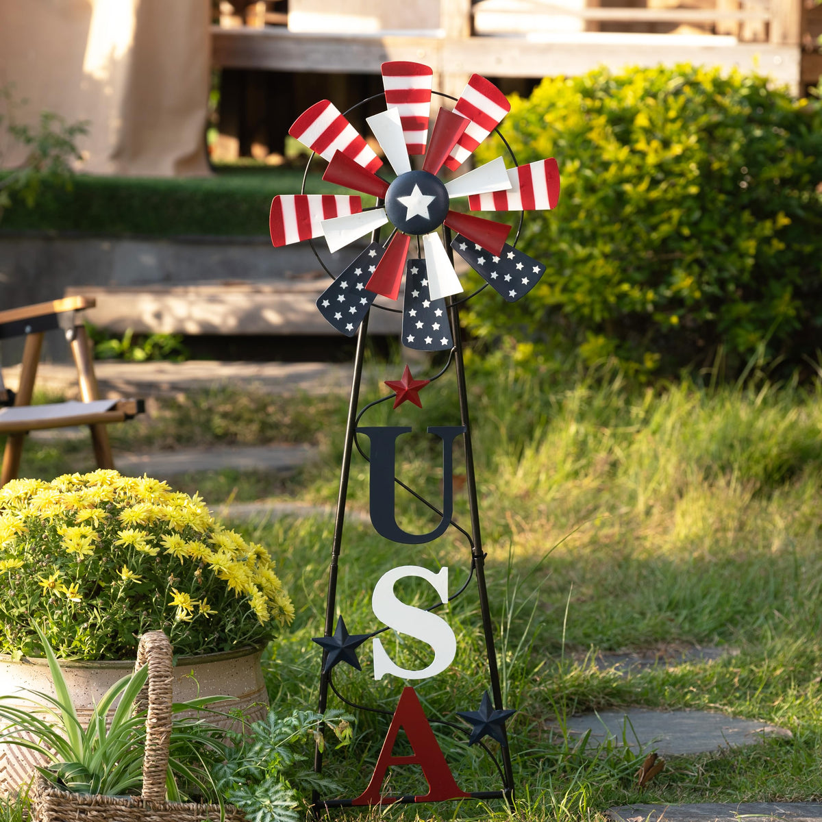 TERESA'S COLLECTIONS windmill stake enhances entryways with Americana flair