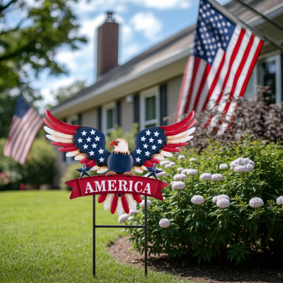 TERESA'S COLLECTIONS independence-day garden sign adds durable outdoor charm