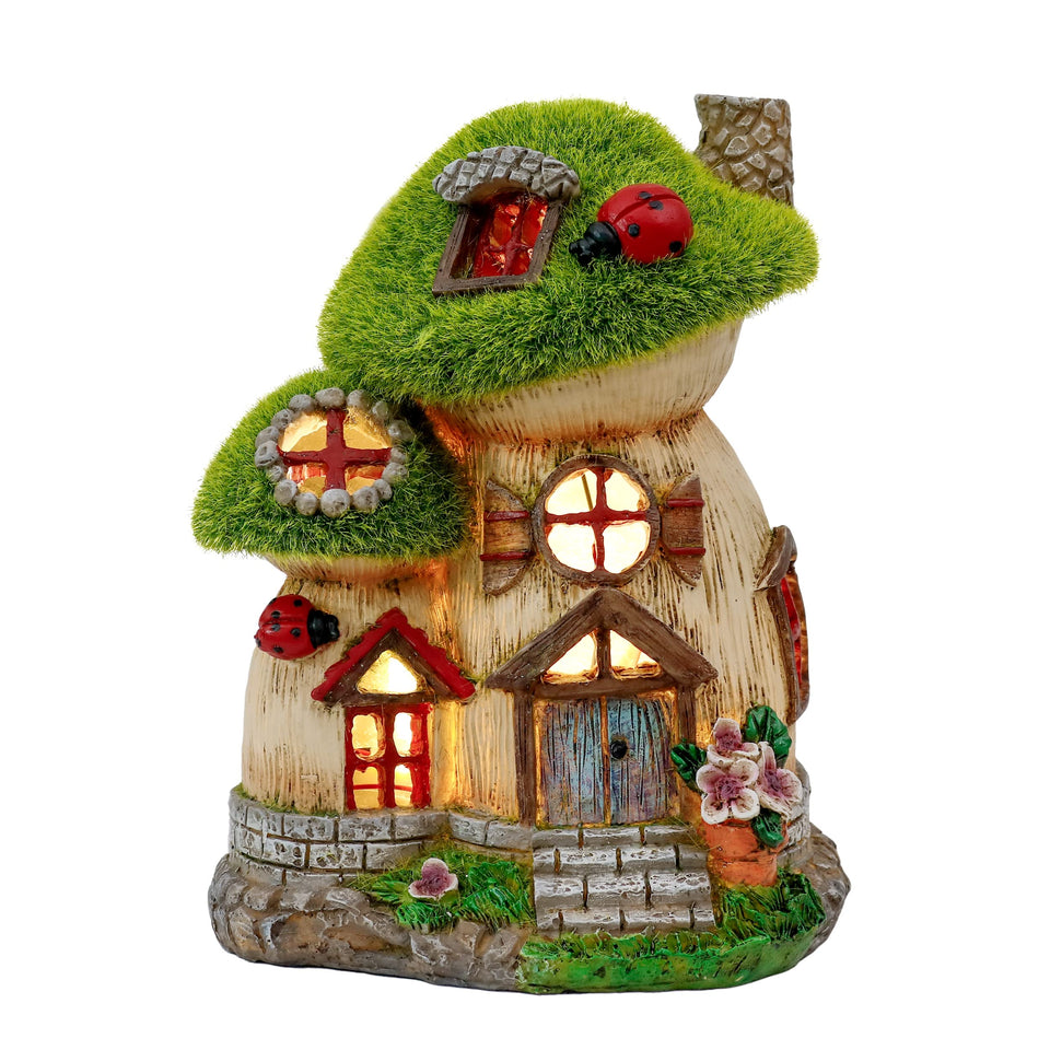TERESA'S COLLECTIONS Mushroom Garden Statue front view adds whimsical charm to any garden.