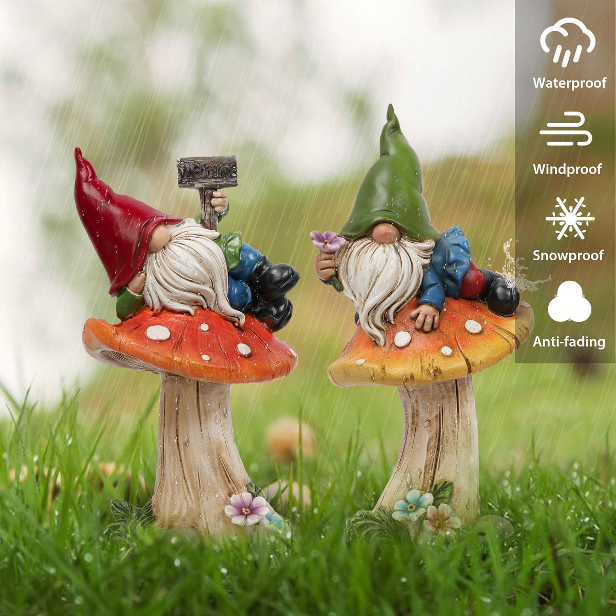 TERESA'S COLLECTIONS front-door yard decor with friendly garden figures.