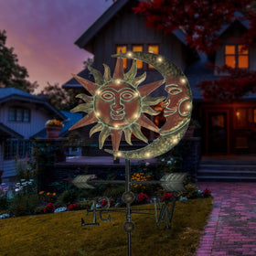 Rust-resistant weatherproof metal stake stands tall for durable outdoor display.