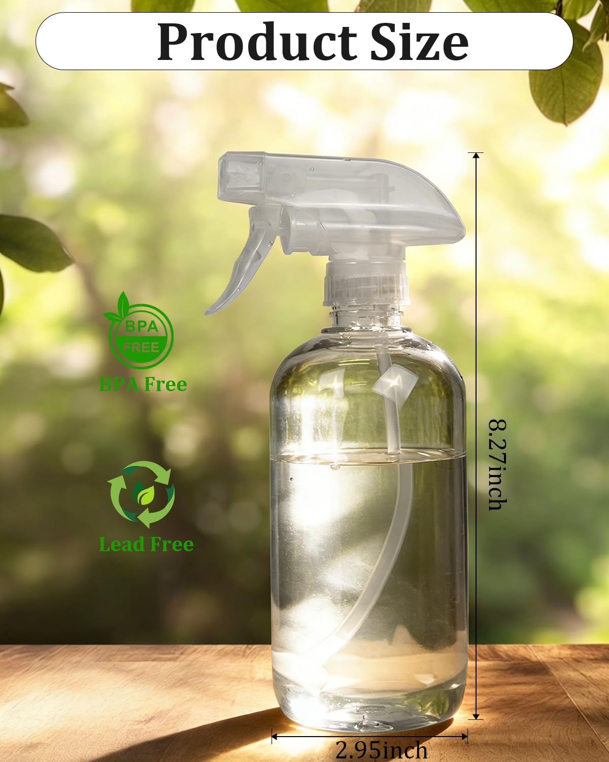 TERESRY 16 oz spray bottle with adjustable nozzle for mist to direct stream.