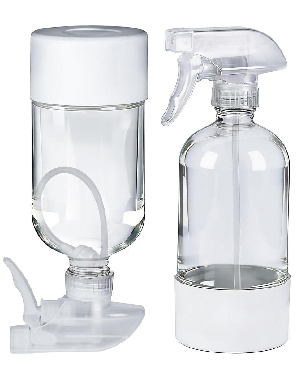 TERESRY 360-degree spray bottle shows flexible spraying for hard-to-reach areas