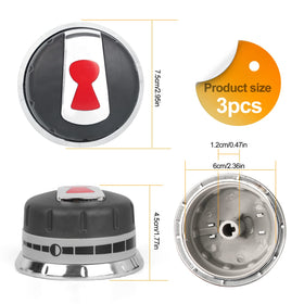 TERGTIRY 88848 knob back detail, sturdy construction for long-lasting grilling.