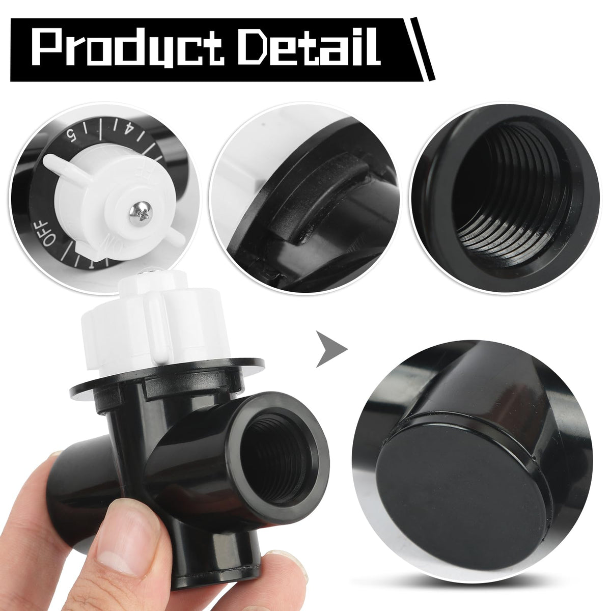 TERGTIRY R172086 threaded connection image, demonstrating easy, tool-free setup.