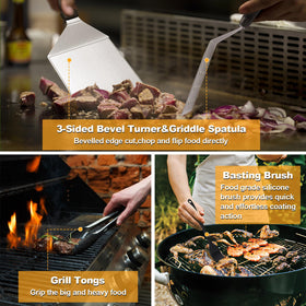 Terlulu griddle kit grill tongs offer secure grip for turning food