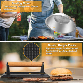 Terlulu griddle kit slotted spatula drains juices for crisp, well-cooked results