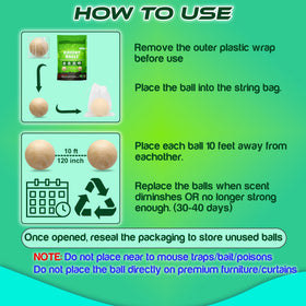 Mothball bags placed in kitchen or basement to deter rodents.