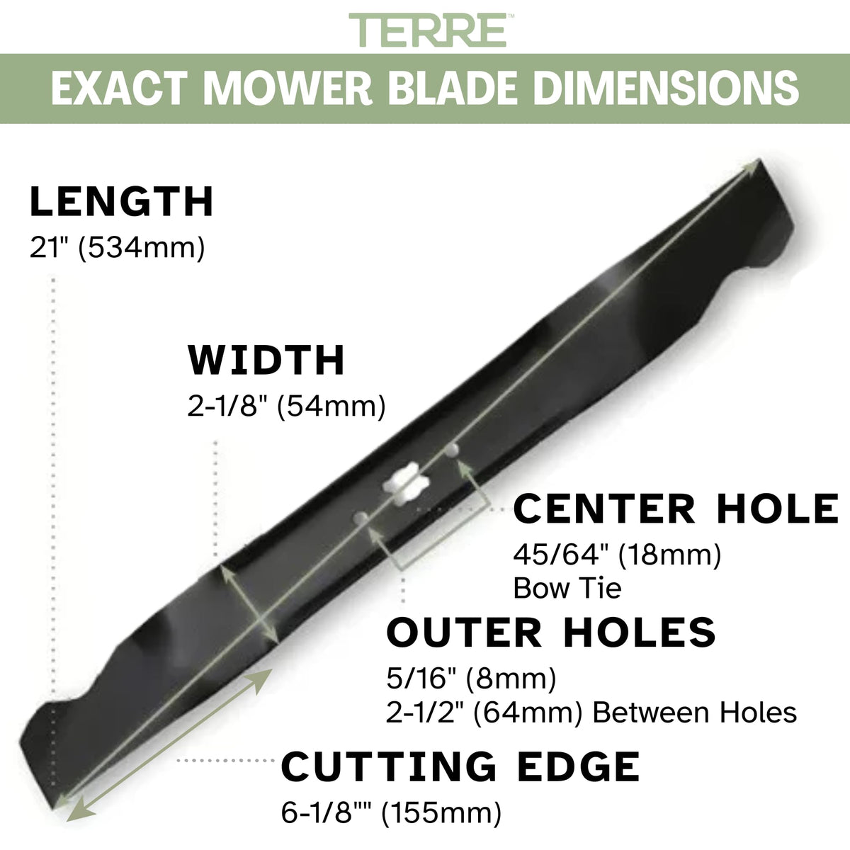 Terre 3-in-1 mulch, bag, or discharge blade delivers versatile mowing outcomes